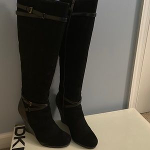 Black Suede and Leather Boots